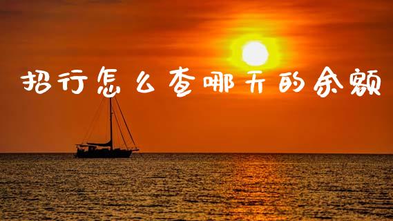 招行怎么查哪天的余额_https://m.jnlaobingbanjia.com_全球市场_第1张