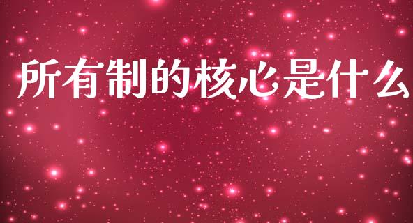 所有制的核心是什么_https://m.jnlaobingbanjia.com_理财规划_第1张