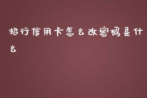 招行信用卡怎么改密码是什么_https://m.jnlaobingbanjia.com_理财规划_第1张