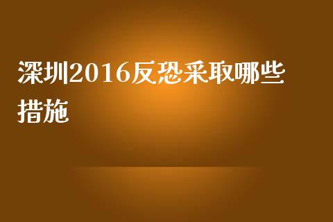深圳2016反恐采取哪些措施_https://m.jnlaobingbanjia.com_理财规划_第1张