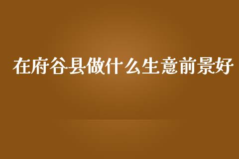 在府谷县做什么生意前景好_https://m.jnlaobingbanjia.com_基金市场_第1张