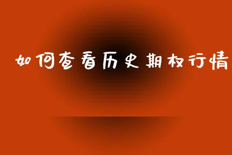 如何查看历史期权行情_https://m.jnlaobingbanjia.com_理财规划_第1张