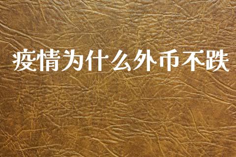 疫情为什么外币不跌_https://m.jnlaobingbanjia.com_基金市场_第1张
