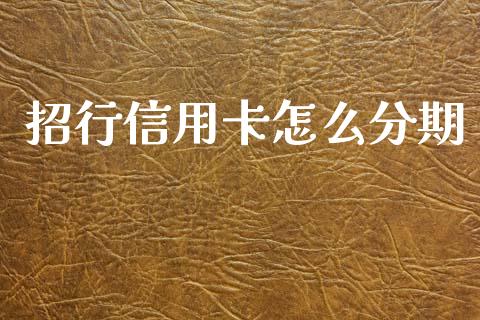 招行信用卡怎么分期_https://m.jnlaobingbanjia.com_股市新闻_第1张