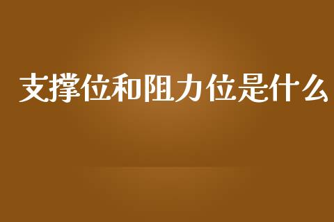 支撑位和阻力位是什么_https://m.jnlaobingbanjia.com_理财规划_第1张