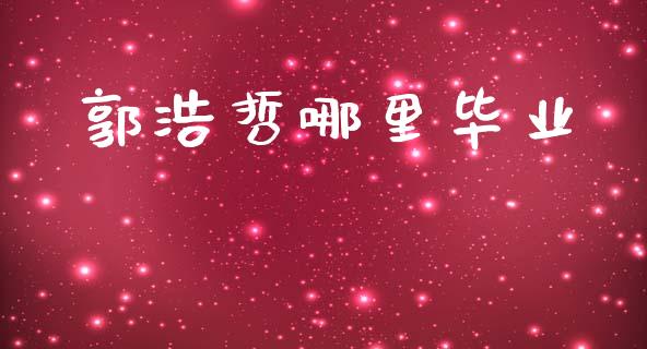 郭浩哲哪里毕业_https://m.jnlaobingbanjia.com_理财规划_第1张
