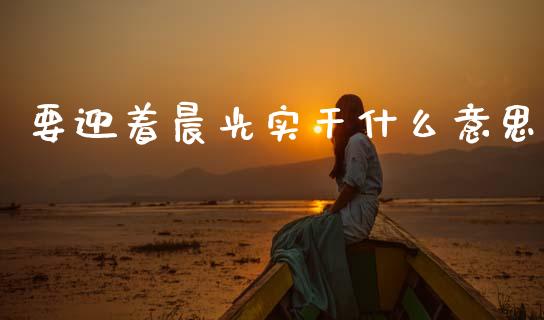 要迎着晨光实干什么意思_https://m.jnlaobingbanjia.com_理财规划_第1张