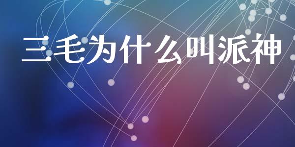 三毛为什么叫派神_https://m.jnlaobingbanjia.com_金融监管_第1张