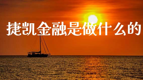 捷凯金融是做什么的_https://m.jnlaobingbanjia.com_金融监管_第1张