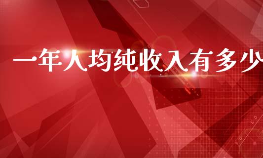 一年人均纯收入有多少_https://m.jnlaobingbanjia.com_理财规划_第1张
