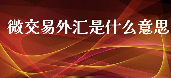 微交易外汇是什么意思_https://m.jnlaobingbanjia.com_理财规划_第1张