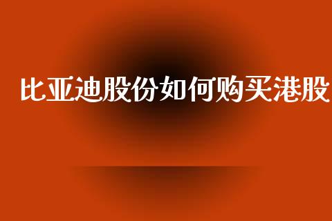 比亚迪股份如何购买港股_https://m.jnlaobingbanjia.com_金融监管_第1张