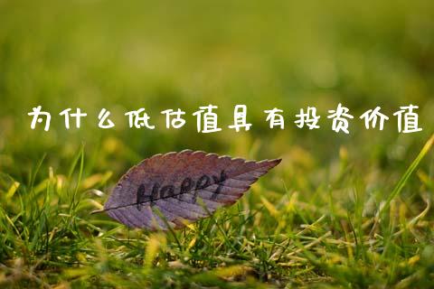 为什么低估值具有投资价值_https://m.jnlaobingbanjia.com_基金市场_第1张