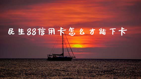 民生88信用卡怎么才能下卡_https://m.jnlaobingbanjia.com_理财规划_第1张