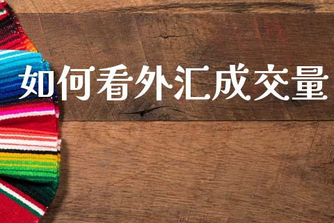 如何看外汇成交量_https://m.jnlaobingbanjia.com_理财规划_第1张