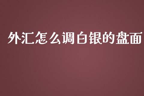 外汇怎么调白银的盘面_https://m.jnlaobingbanjia.com_区块链_第1张