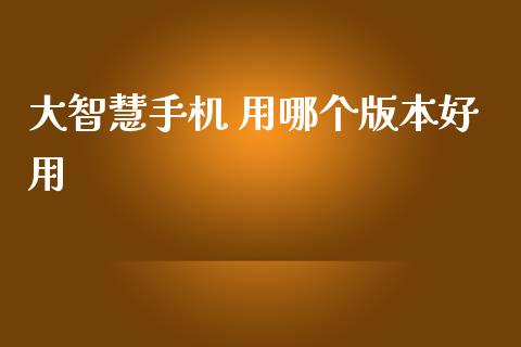 大智慧手机 用哪个版本好用_https://m.jnlaobingbanjia.com_区块链_第1张