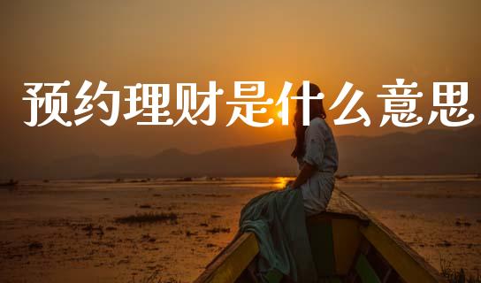 预约理财是什么意思_https://m.jnlaobingbanjia.com_基金市场_第1张