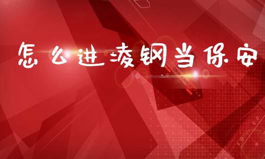 怎么进凌钢当保安_https://m.jnlaobingbanjia.com_全球市场_第1张