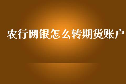 农行网银怎么转期货账户_https://m.jnlaobingbanjia.com_区块链_第1张