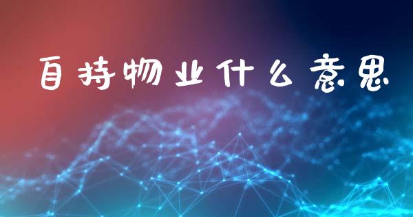 自持物业什么意思_https://m.jnlaobingbanjia.com_区块链_第1张