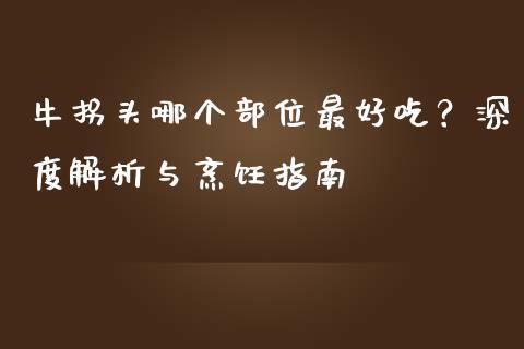 牛拐头哪个部位最好吃？深度解析与烹饪指南_https://m.jnlaobingbanjia.com_理财规划_第1张