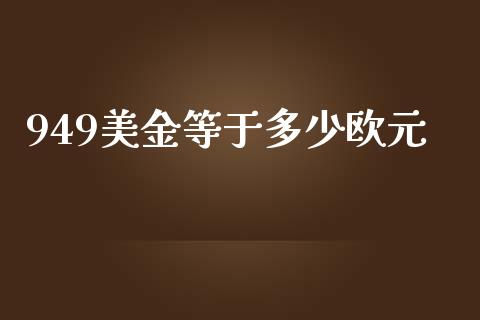 949美金等于多少欧元_https://m.jnlaobingbanjia.com_理财规划_第1张