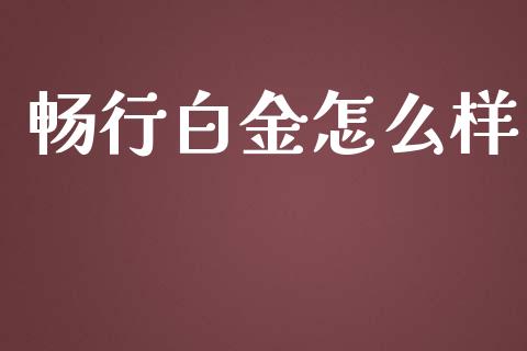 畅行白金怎么样_https://m.jnlaobingbanjia.com_基金市场_第1张