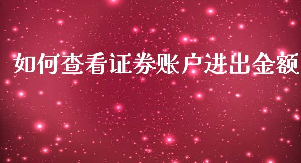 如何查看证券账户进出金额_https://m.jnlaobingbanjia.com_金融监管_第1张
