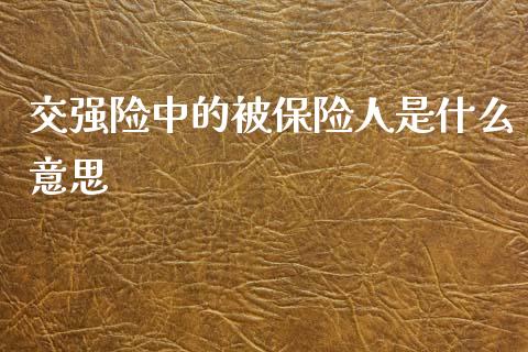 交强险中的被保险人是什么意思_https://m.jnlaobingbanjia.com_全球市场_第1张
