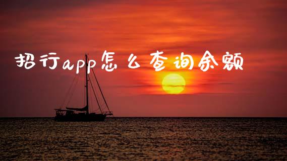 招行app怎么查询余额_https://m.jnlaobingbanjia.com_全球市场_第1张