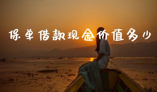 保单借款现金价值多少_https://m.jnlaobingbanjia.com_金融监管_第1张