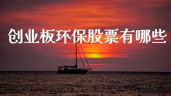 创业板环保股票有哪些_https://m.jnlaobingbanjia.com_理财规划_第1张