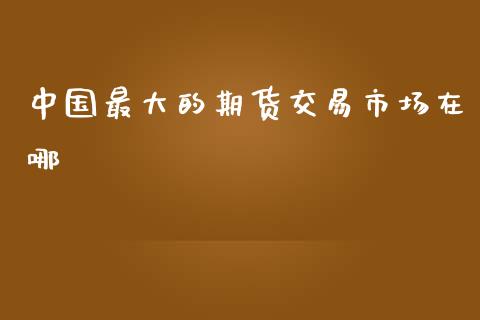 中国最大的期货交易市场在哪_https://m.jnlaobingbanjia.com_金融监管_第1张