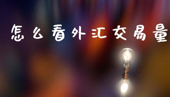 怎么看外汇交易量_https://m.jnlaobingbanjia.com_基金市场_第1张