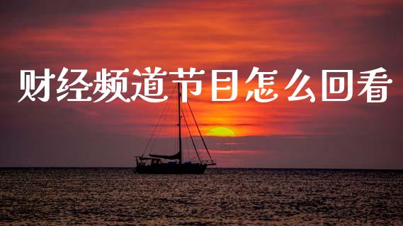 财经频道节目怎么回看_https://m.jnlaobingbanjia.com_全球市场_第1张