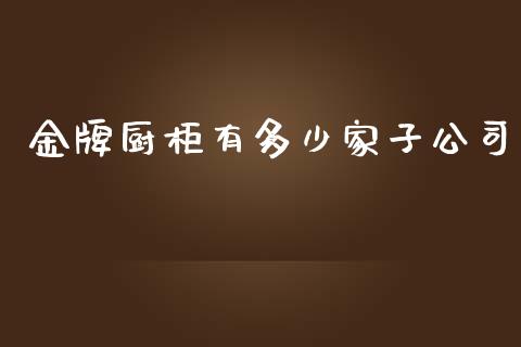 金牌厨柜有多少家子公司_https://m.jnlaobingbanjia.com_金融监管_第1张