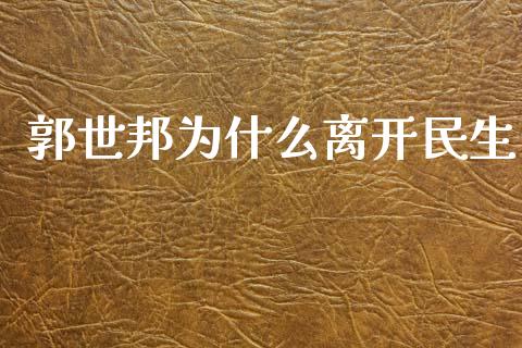 郭世邦为什么离开民生_https://m.jnlaobingbanjia.com_基金市场_第1张