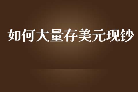 如何大量存美元现钞_https://m.jnlaobingbanjia.com_区块链_第1张