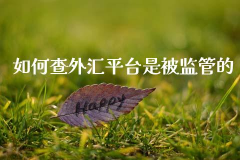 如何查外汇平台是被监管的_https://m.jnlaobingbanjia.com_金融监管_第1张