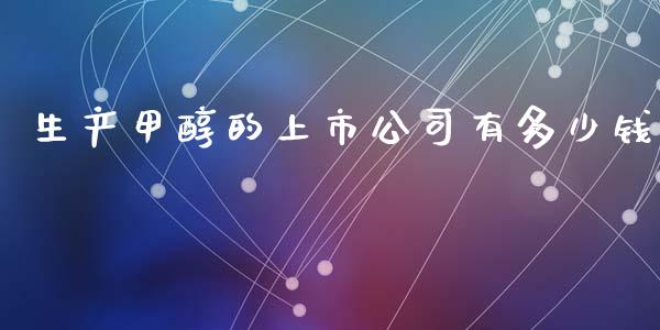 生产甲醇的上市公司有多少钱_https://m.jnlaobingbanjia.com_全球市场_第1张