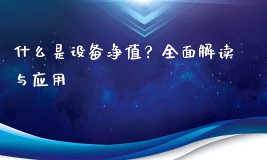 什么是设备净值？全面解读与应用_https://m.jnlaobingbanjia.com_金融监管_第1张