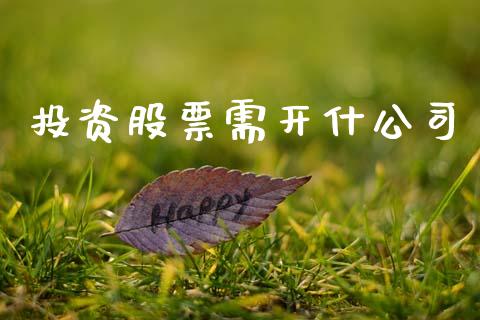 投资股票需开什公司_https://m.jnlaobingbanjia.com_金融监管_第1张