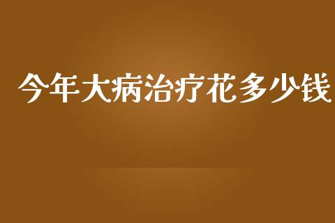 今年大病治疗花多少钱_https://m.jnlaobingbanjia.com_区块链_第1张
