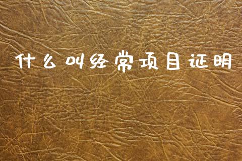 什么叫经常项目证明_https://m.jnlaobingbanjia.com_基金市场_第1张