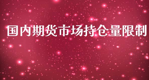 国内期货市场持仓量限制_https://m.jnlaobingbanjia.com_理财规划_第1张