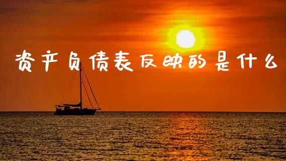 资产负债表反映的是什么_https://m.jnlaobingbanjia.com_基金市场_第1张