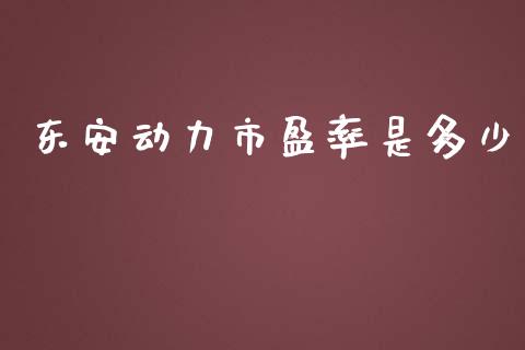 东安动力市盈率是多少_https://m.jnlaobingbanjia.com_基金市场_第1张