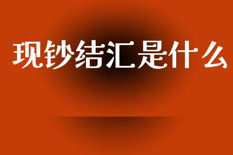 现钞结汇是什么_https://m.jnlaobingbanjia.com_理财规划_第1张