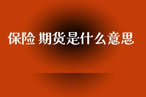 保险 期货是什么意思_https://m.jnlaobingbanjia.com_股市新闻_第1张